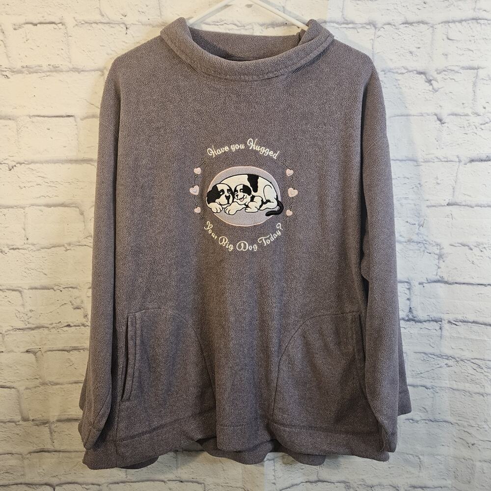 Big Dogs Polar Dogs High Tech Gear Fleece Sweatshirt Pullover Size 1X Women's